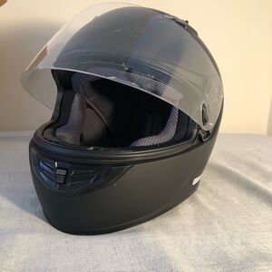 HJC CS-R3 Black Matte Motorcycle Helmet with Clear Visor size medium